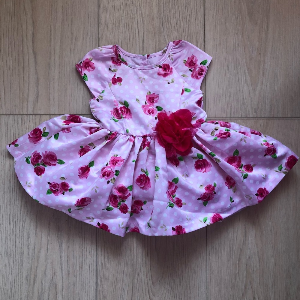 Marmellata Baby Girl Short Sleeve Flower Dress